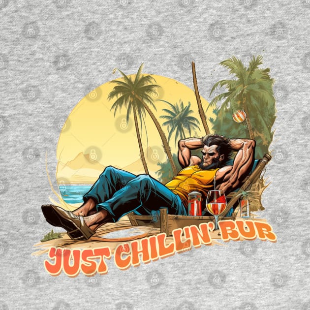 Just Chillin Bub Logan Wolverine Beach by not-lost-wanderer